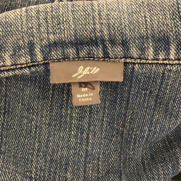 J Jill Denim Jean Jacket Medium Ruffle Trim - Picture 6 of 7